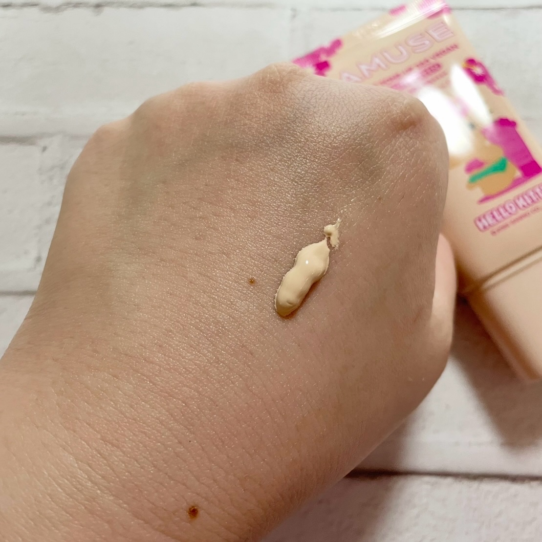 ベージュトーンアップ365ヴィーガンサンクリーム/AMUSE/日焼け止めクリームを使ったクチコミ（2枚目）