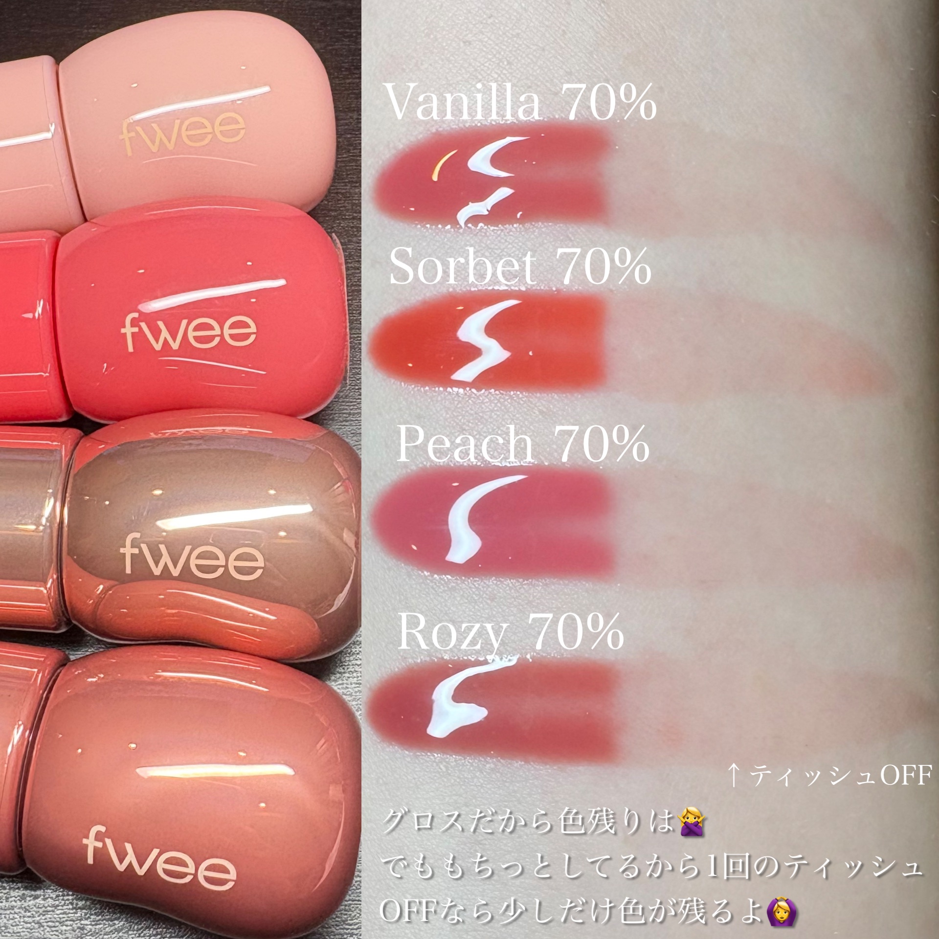 フィー 3Dボリューミンググロス/fwee/リップグロスを使ったクチコミ（2枚目）