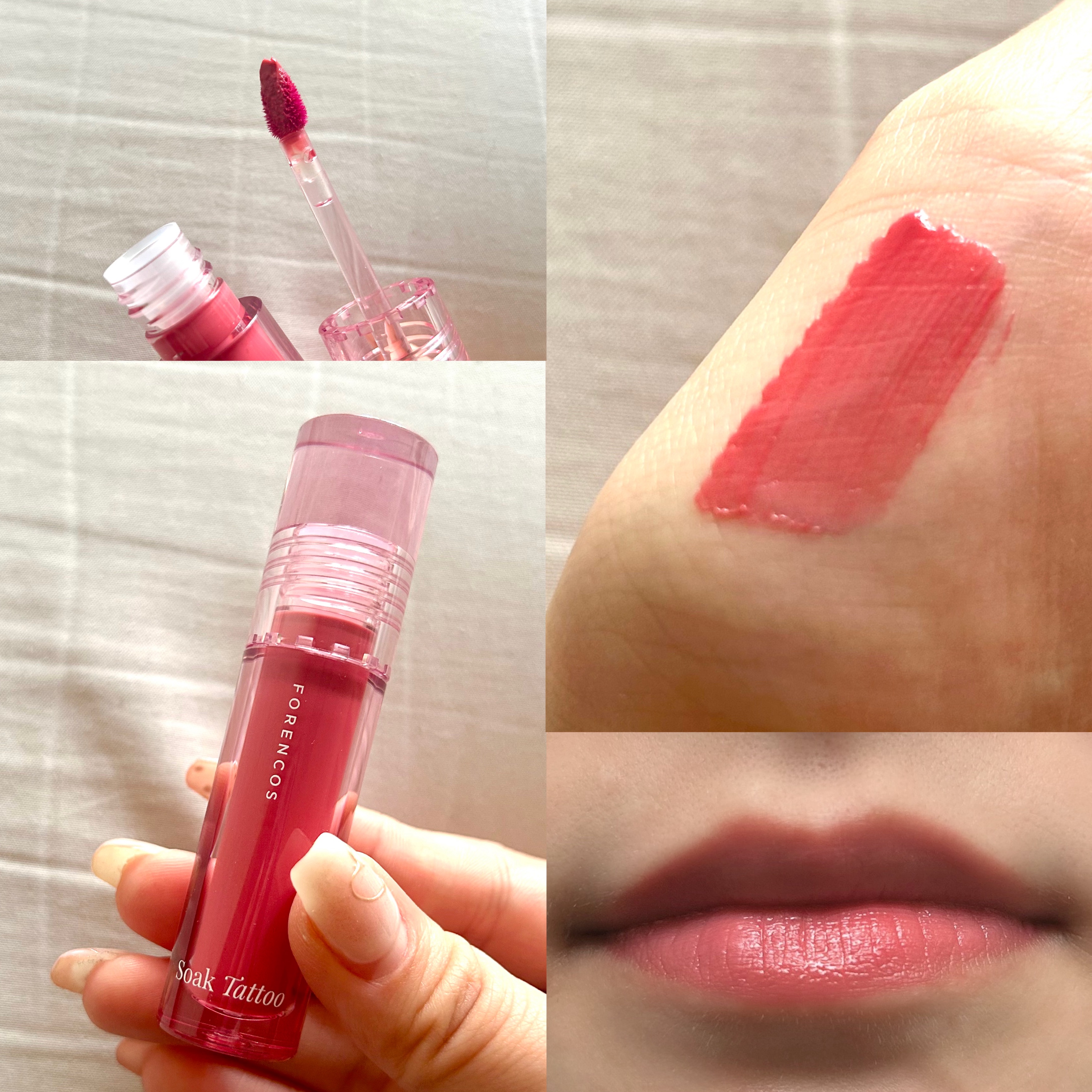 Soak Tattoo Tint 03 シュシュ/フォレンコス/リップグロスを使ったクチコミ（3枚目）