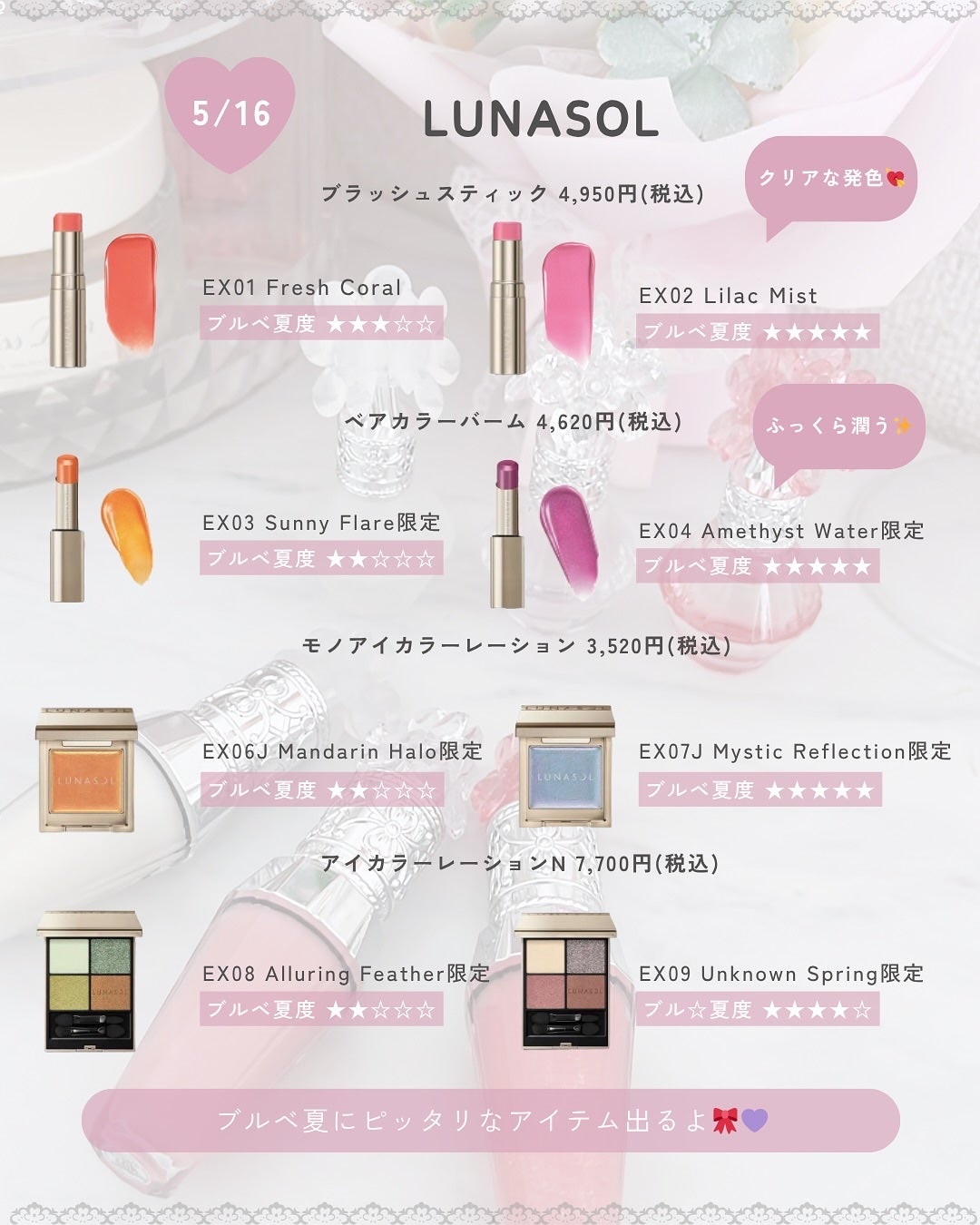 ぴーちゃん🧡インスタでコメント返信 on LIPS 「【ブルベ夏コスメカレンダー】今月もJILLが可愛い...伴奏譜..」(3枚目)