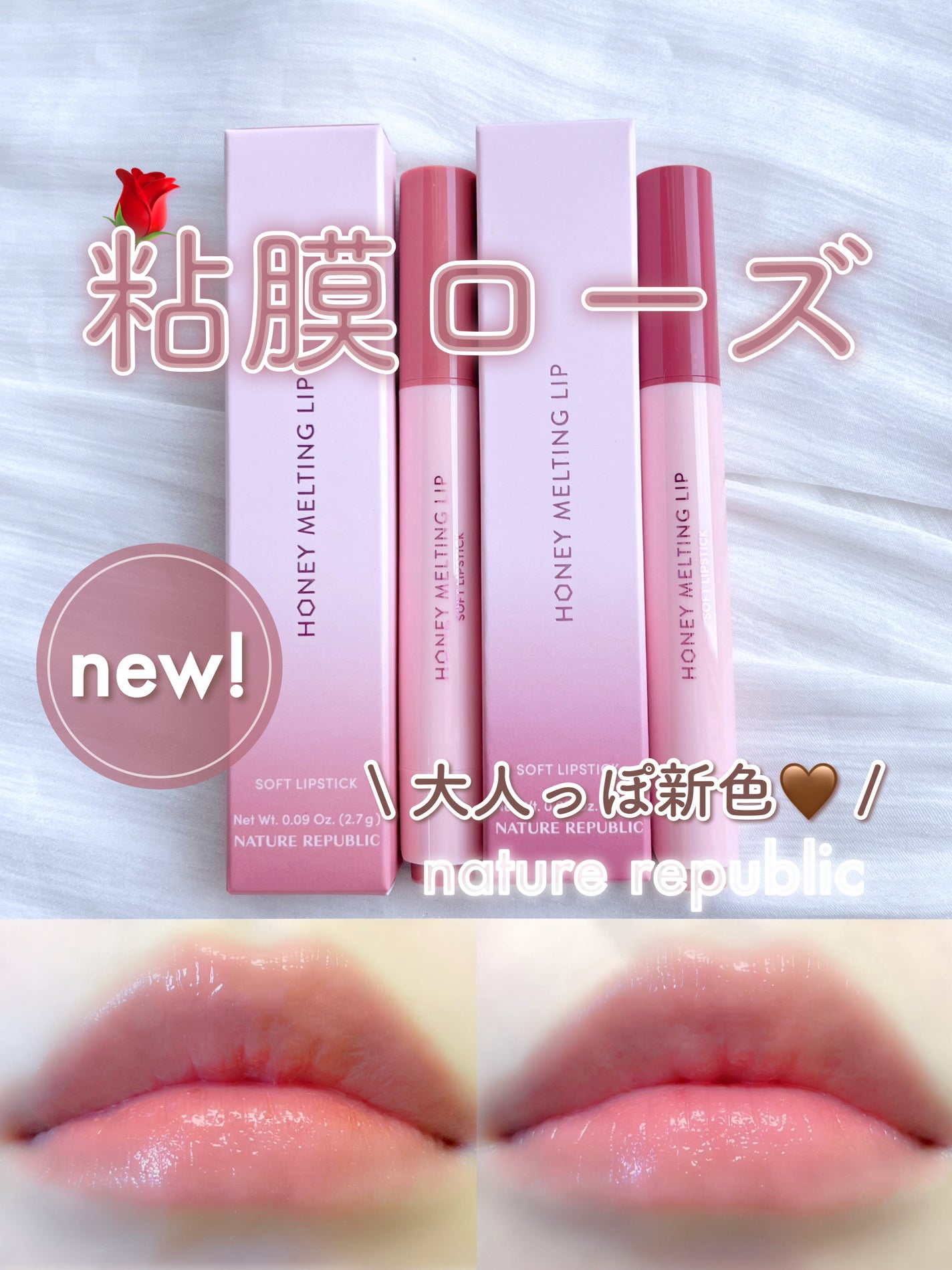 ハニーメルティングリップ/ネイチャーリパブリック/口紅を使ったクチコミ(1枚目)