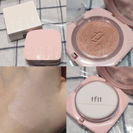 ベースフィットトーンアップサンクッション 01 PURE PEACH/TFIT/クッションファンデーションを使ったクチコミ(1枚目)