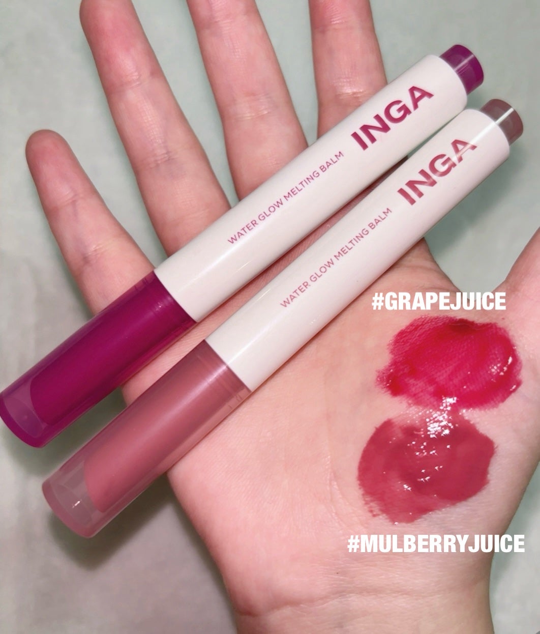 ウォーターグローメルティングバーム/INGA/口紅を使ったクチコミ(3枚目)