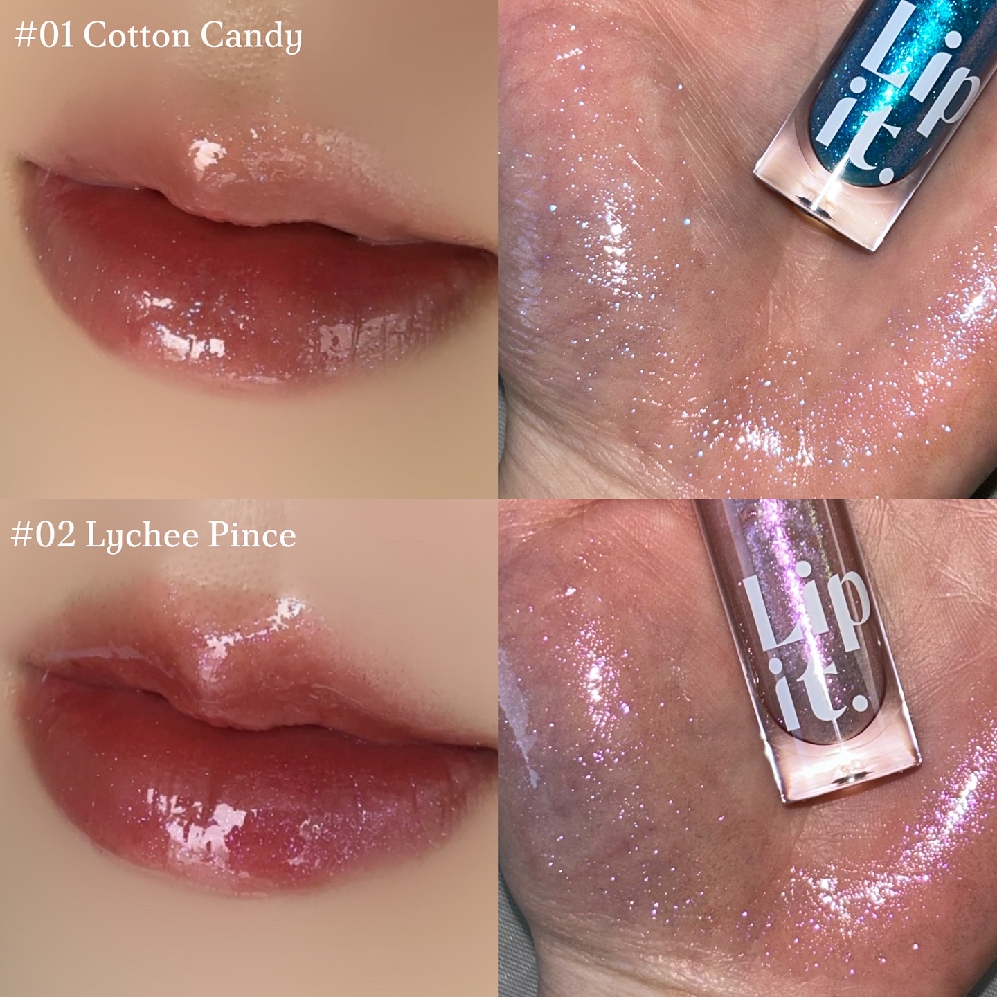 マーメイドウォーターグロス/Lipit./リップグロスを使ったクチコミ（3枚目）