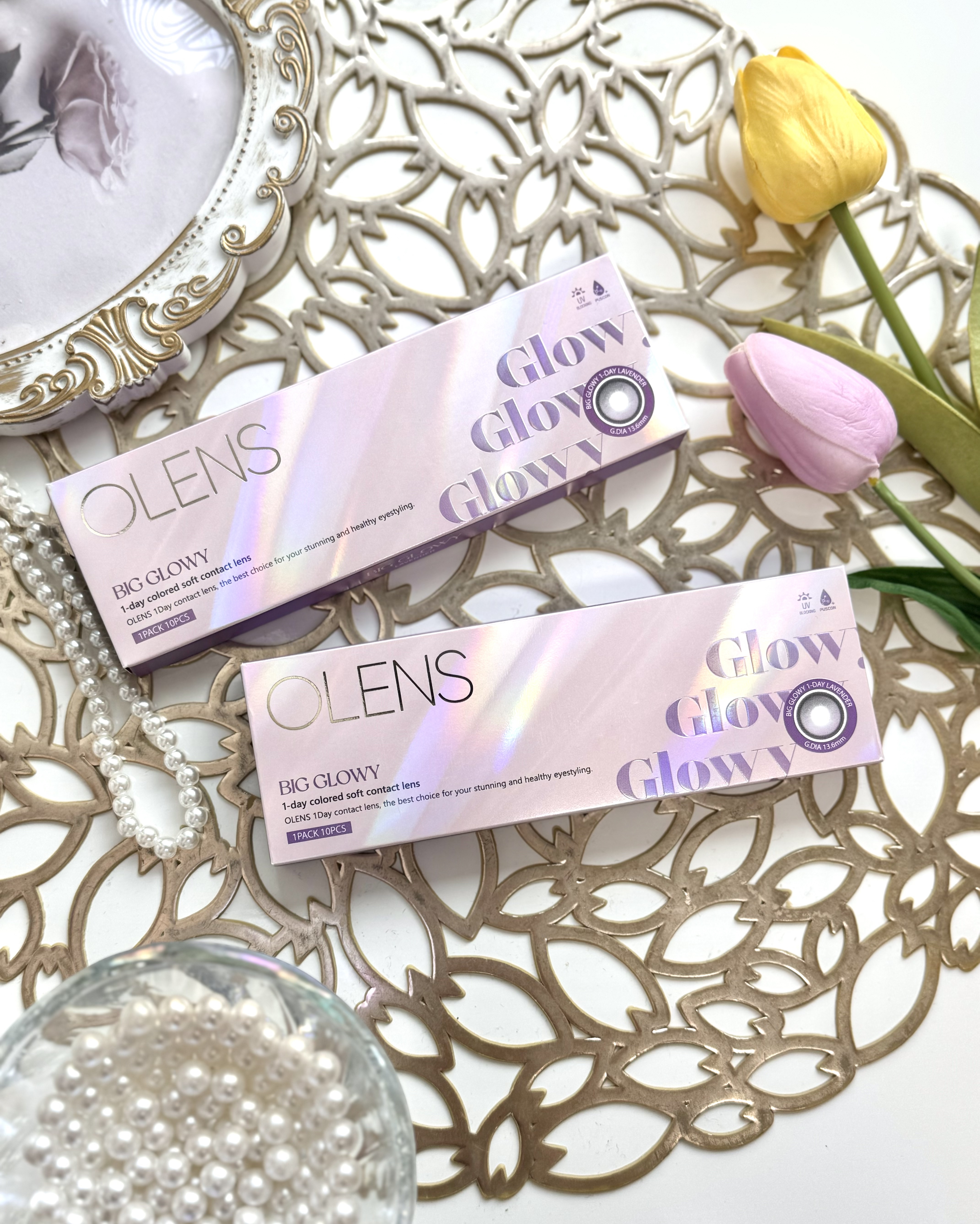 Big Glowy 1day ラベンダー/OLENS/ワンデー（１DAY）カラコンを使ったクチコミ（2枚目）
