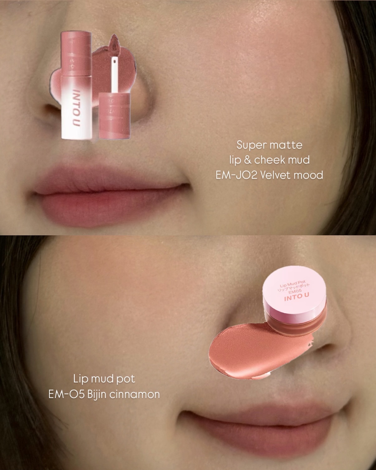 スーパーマットリップ＆チークマッド/INTO U/口紅を使ったクチコミ（3枚目）