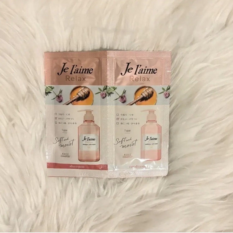 リラックス シャンプー／ヘアコンディショナー(ソフト＆モイスト) トライアルセット 10ml+10ml/Je l'aime/市販シャンプーを使ったクチコミ（1枚目）