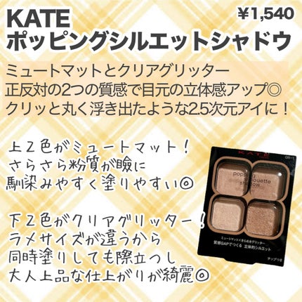 ケイト ポッピングシルエットシャドウ/KATE/アイシャドウパレットを使ったクチコミ(2枚目)