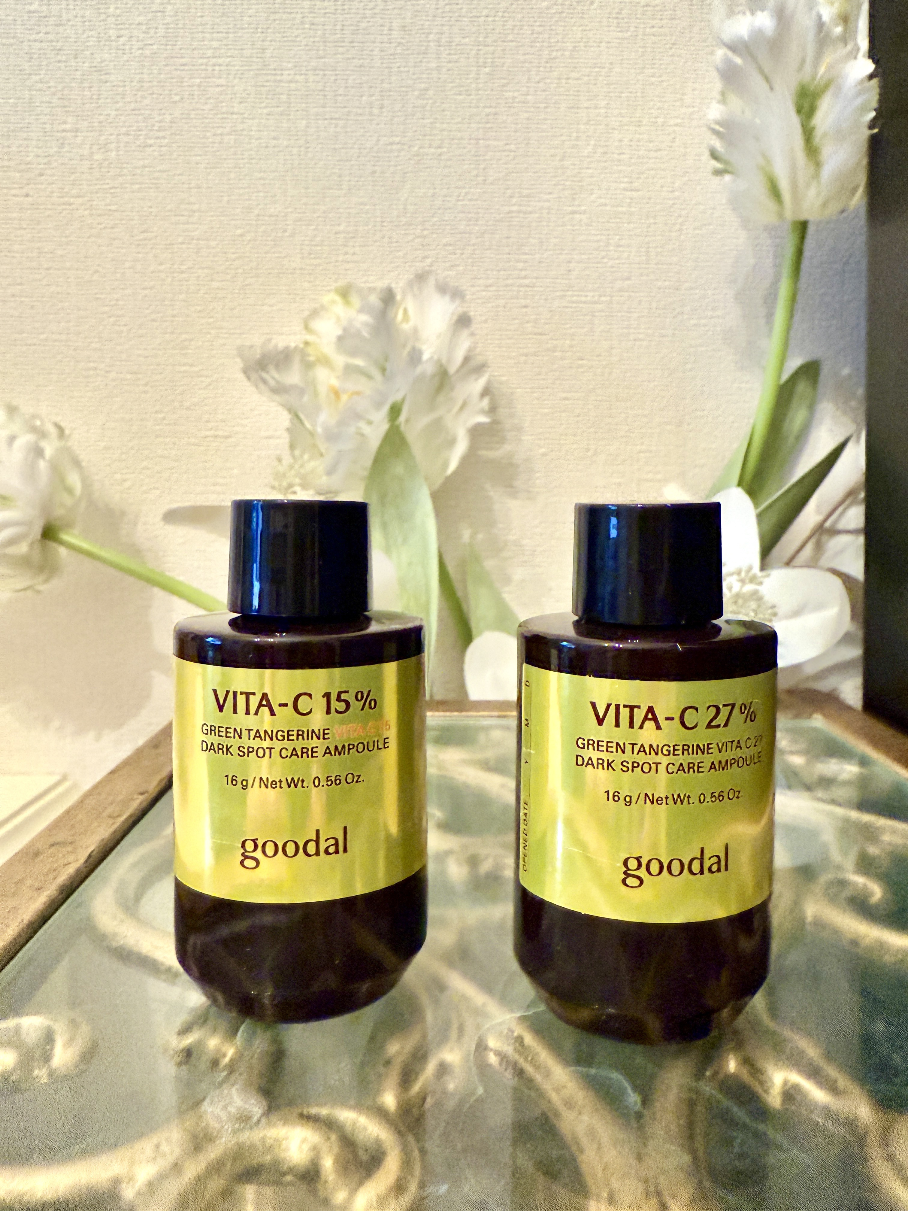 グリーンタンジェリンビタC27ダークスポットケアアンプル/goodal/美容液を使ったクチコミ（2枚目）
