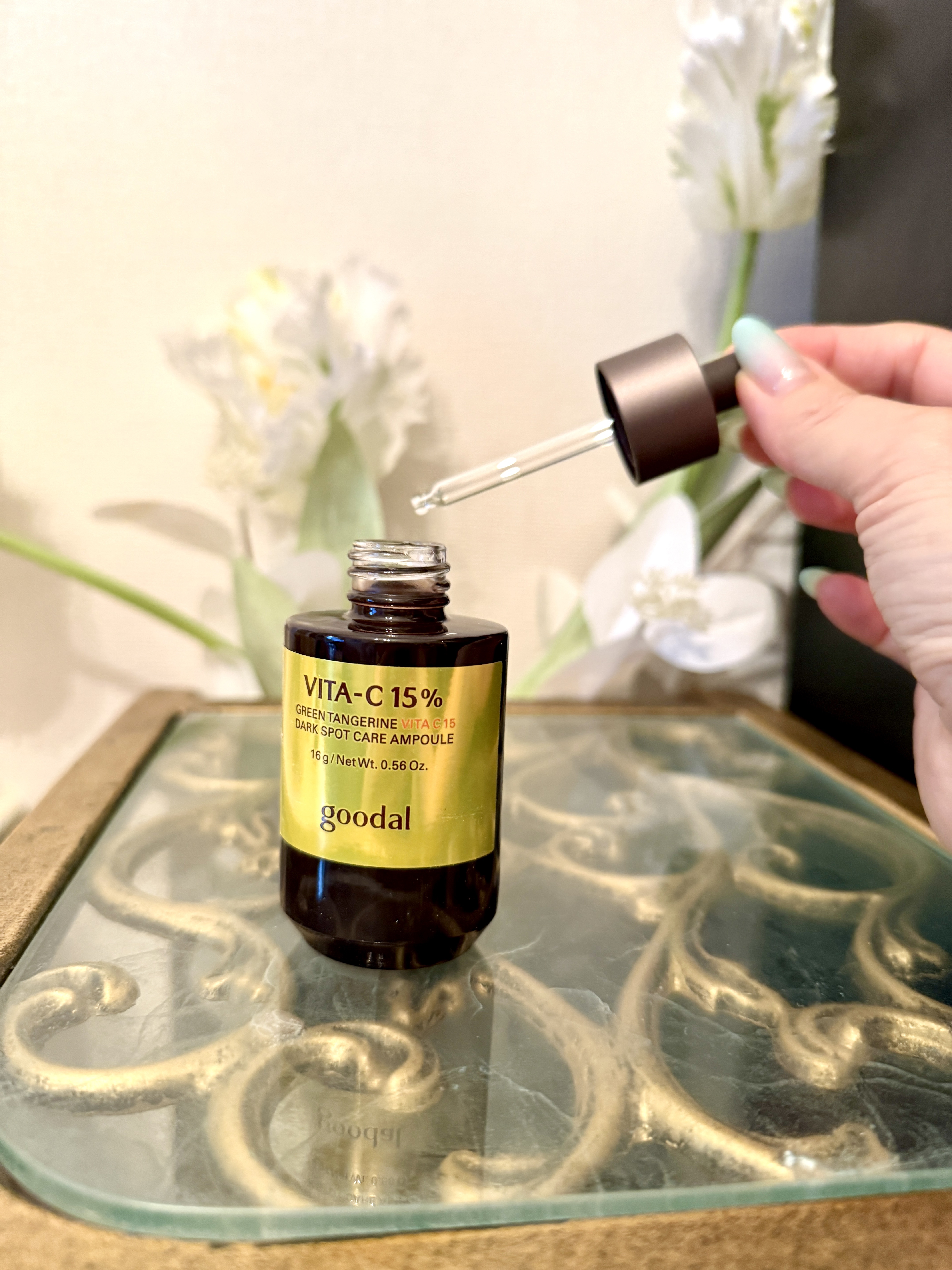 グリーンタンジェリンビタC27ダークスポットケアアンプル/goodal/美容液を使ったクチコミ（3枚目）