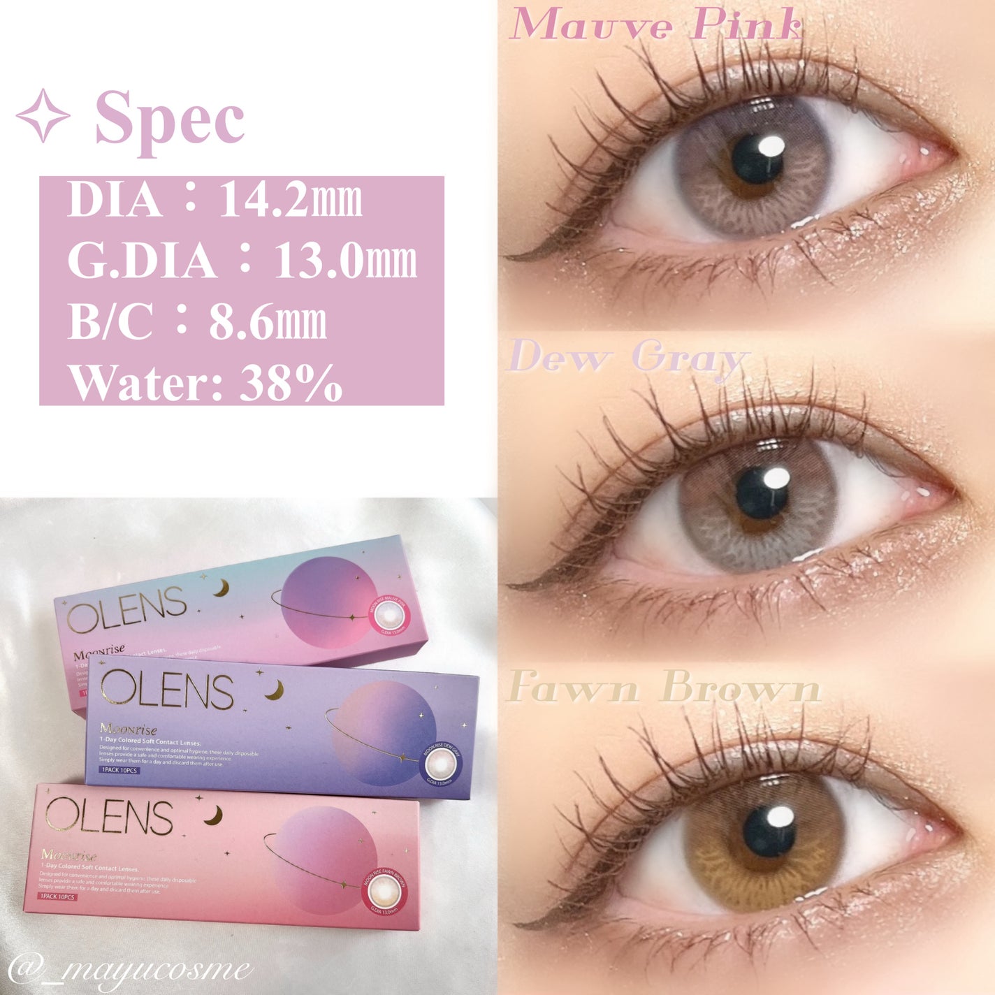 Moonrise/OLENS/1ヶ月(1MONTH)カラコンを使ったクチコミ(2枚目)