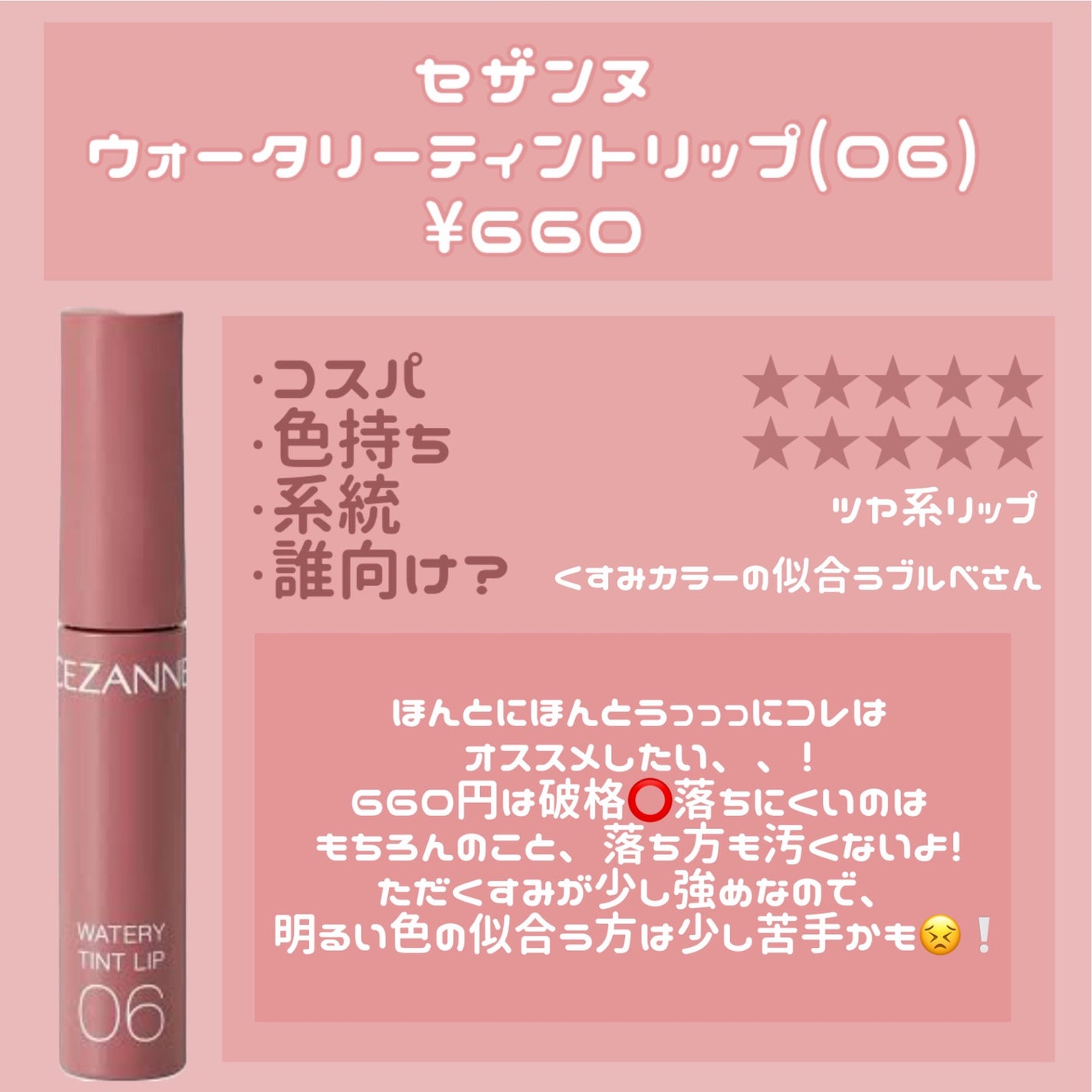 ウォータリーティントリップ/CEZANNE/リップティントを使ったクチコミ(3枚目)