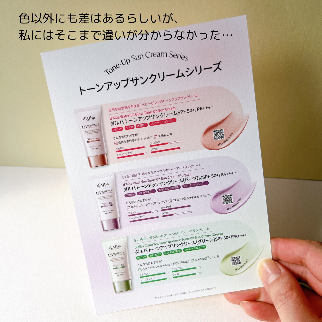 ダルバ ウォータフル トーンアップ サンクリーム(パープル)/ダルバ/日焼け止めクリームを使ったクチコミ（2枚目）