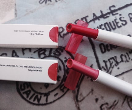 ウォーターグローメルティングバーム/INGA/口紅を使ったクチコミ(2枚目)