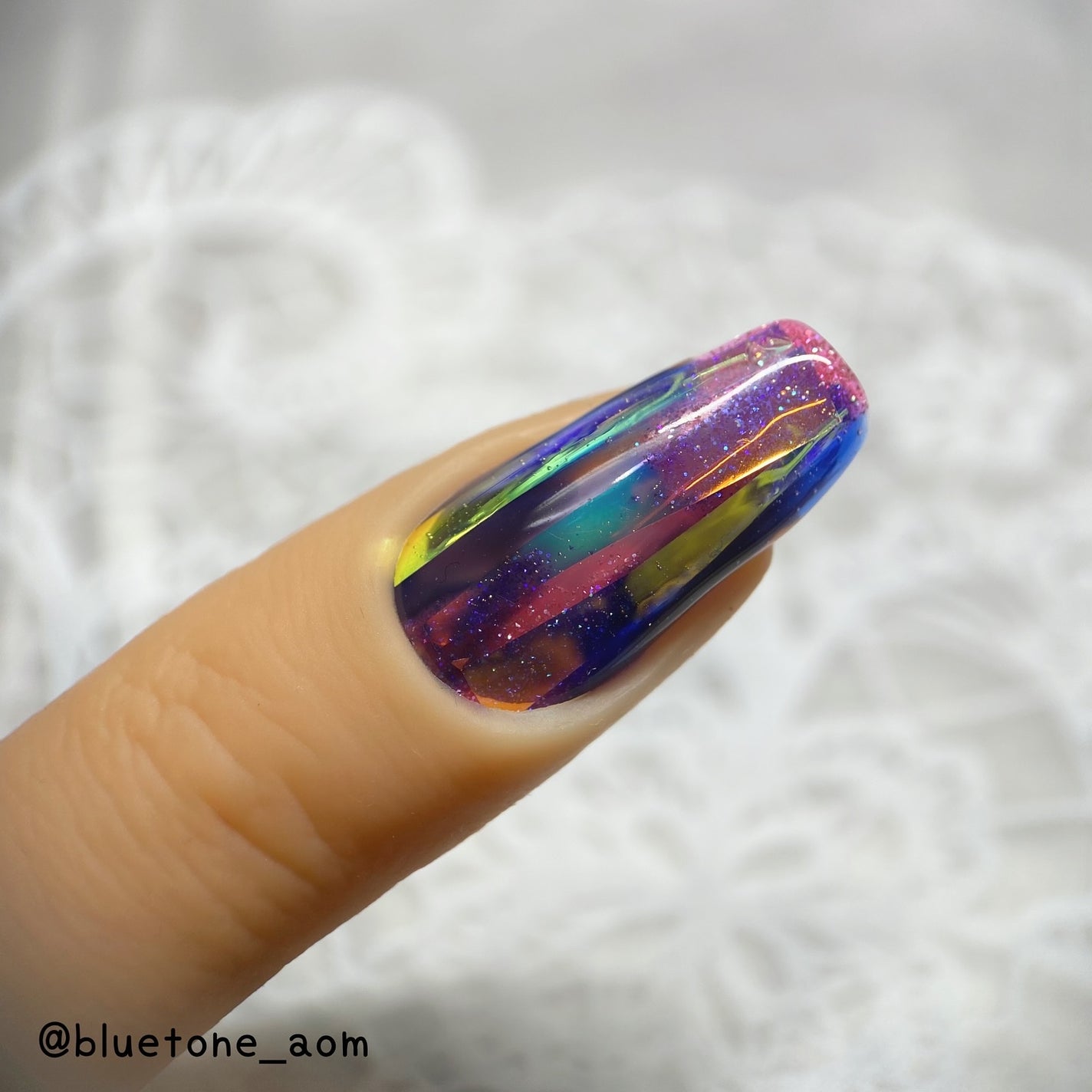 ⋆͛🦖⋆͛aomi on LIPS 「1本遊びシリーズ!氷柱ネイルっぽいのを作ってみました(੭˙ᗜ˙..」(4枚目)
