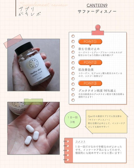 サファーデイ スノー/canteen9/美容サプリメントを使ったクチコミ(2枚目)