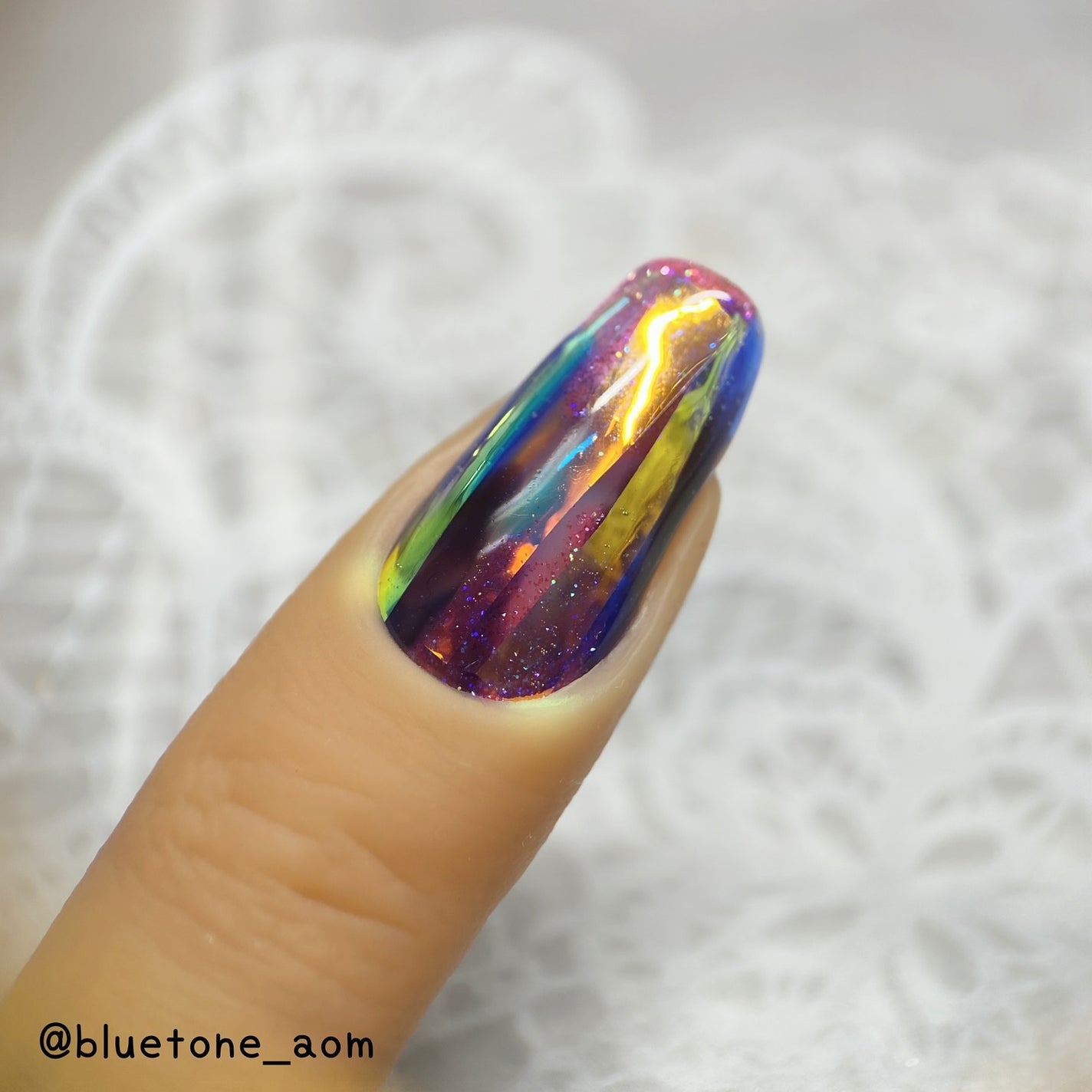 ⋆͛🦖⋆͛aomi on LIPS 「1本遊びシリーズ!氷柱ネイルっぽいのを作ってみました(੭˙ᗜ˙..」(1枚目)