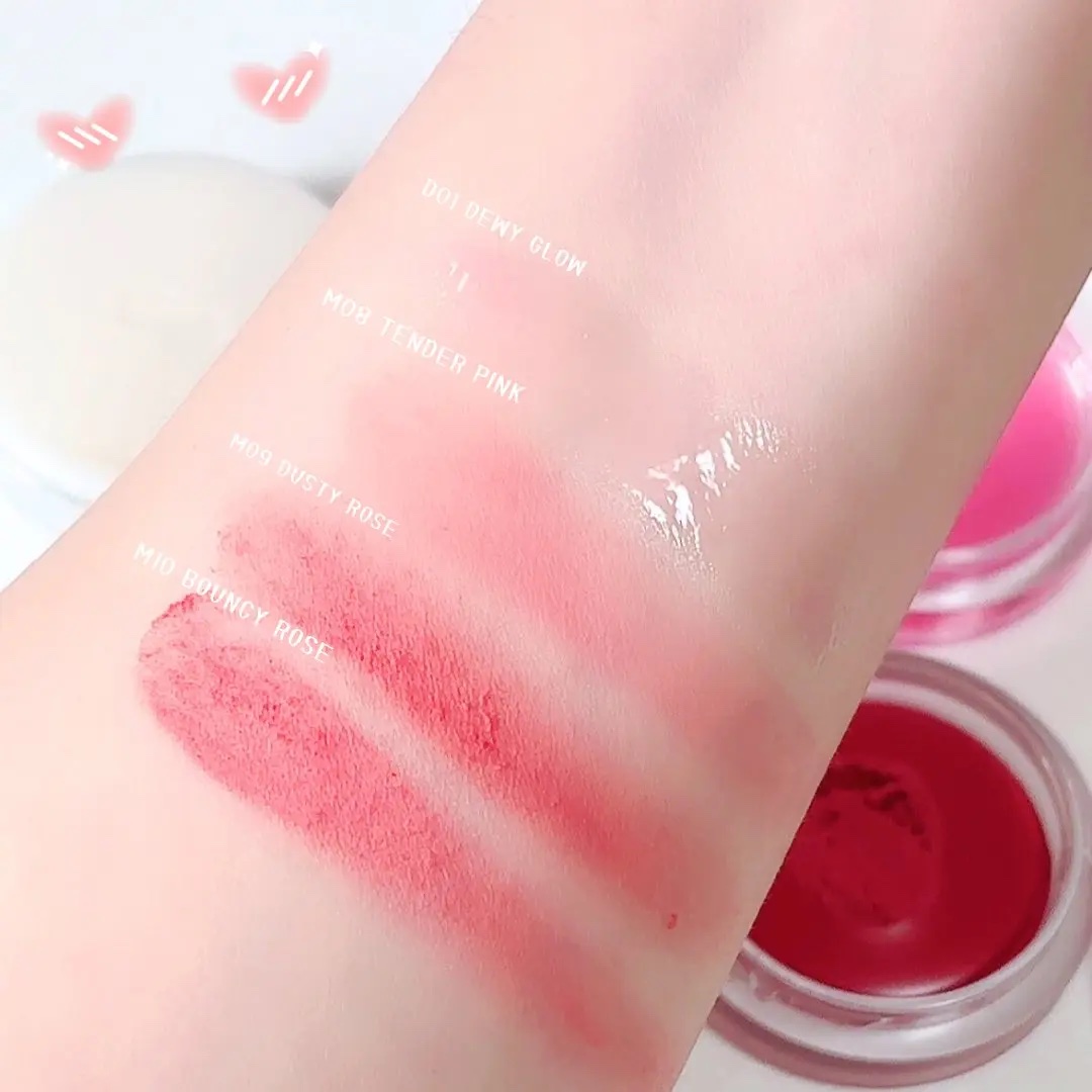 カスタムリップアンドチークシングル M10 バウンシーローズ/Heart Percent/ジェル・クリームチークを使ったクチコミ（3枚目）