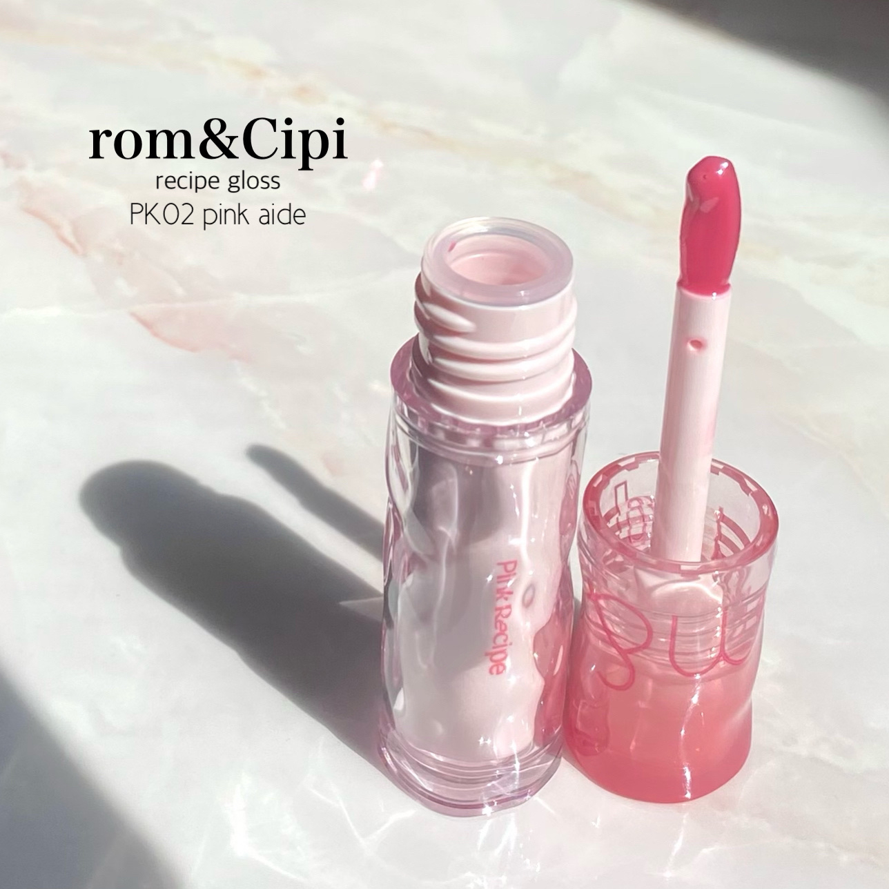 ロムシピ レシピグロス PK02 ピンクエイド/rom&Cipi/リップグロスを使ったクチコミ（2枚目）