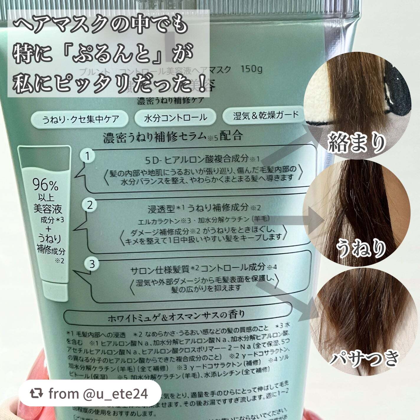 プルント コントロール美容液ヘアマスク/Purunt./ヘアマスク・ヘアパックを使ったクチコミ(9枚目)