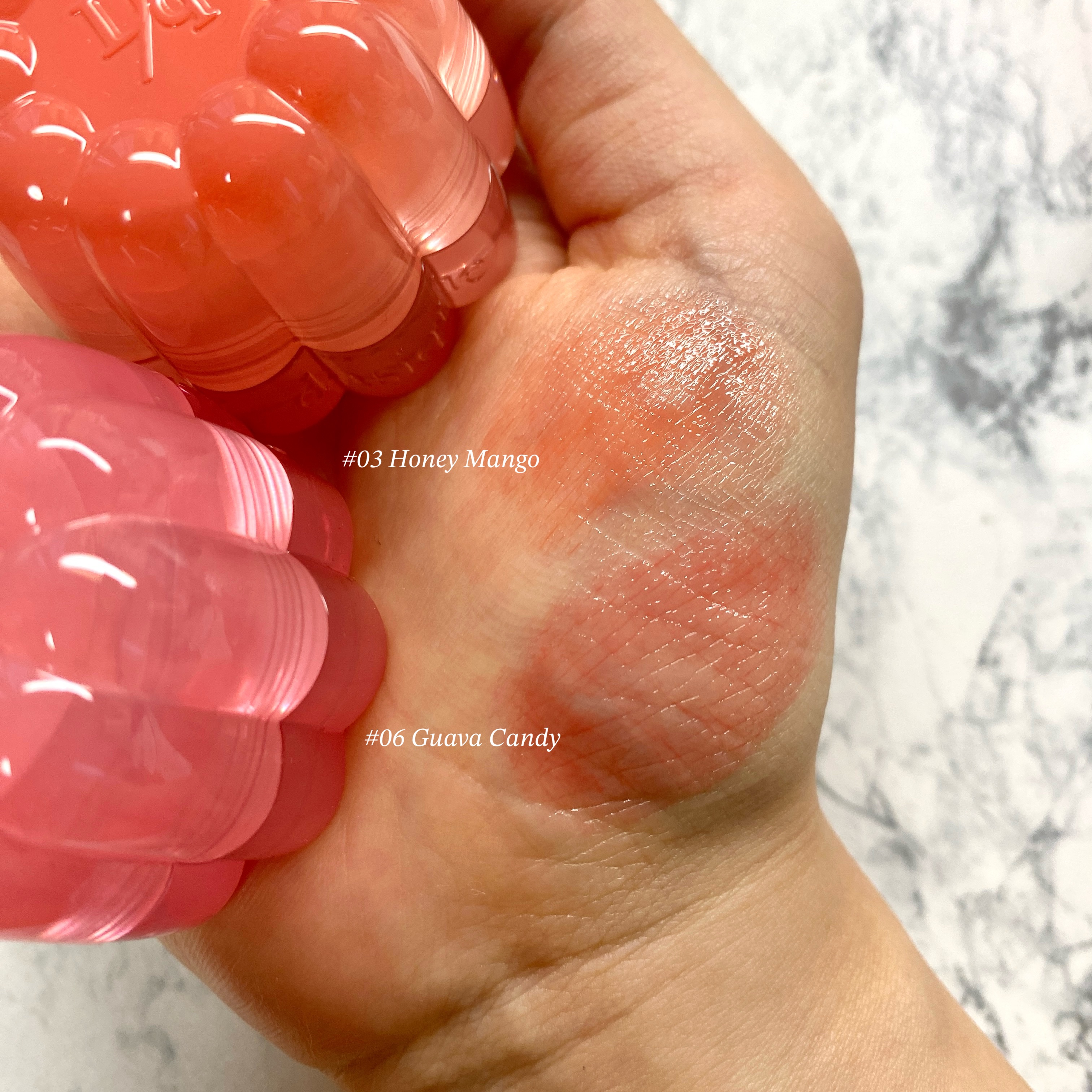 チューインググロウポット 03 ハニーマンゴ/dasique/口紅を使ったクチコミ（3枚目）