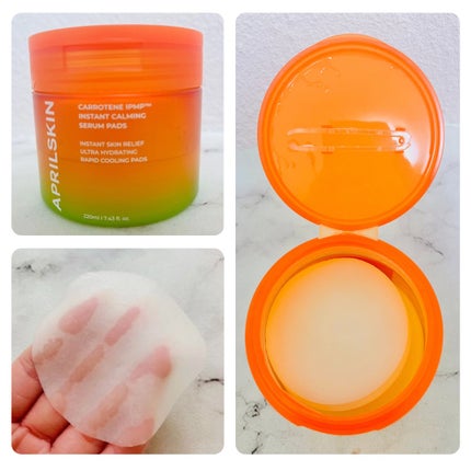 カロテンIPMP(TM) ブレミッシュカーミングセラムパッド/APRILSKIN/トナーパッドを使ったクチコミ(2枚目)
