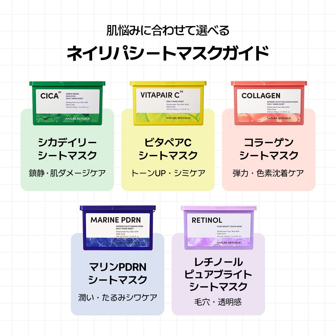ネイチャーリパブリック公式アカウント on LIPS 「ネイリパNO.1シートマスク全5種類まとめ✨!それぞれの肌に合..」(2枚目)