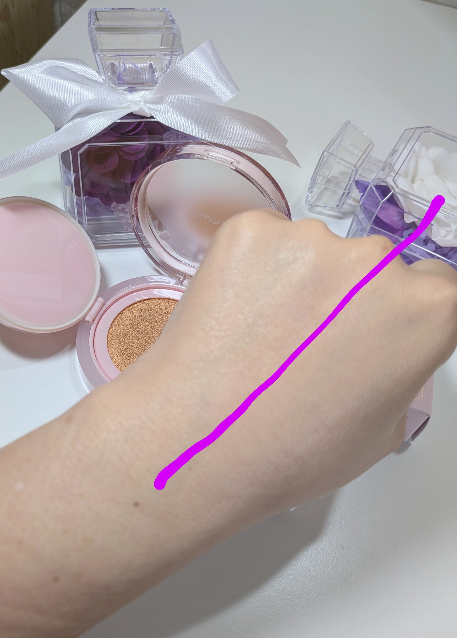 ブルームインカバーフィットクッション/rom&nd/クッションファンデーションを使ったクチコミ（3枚目）