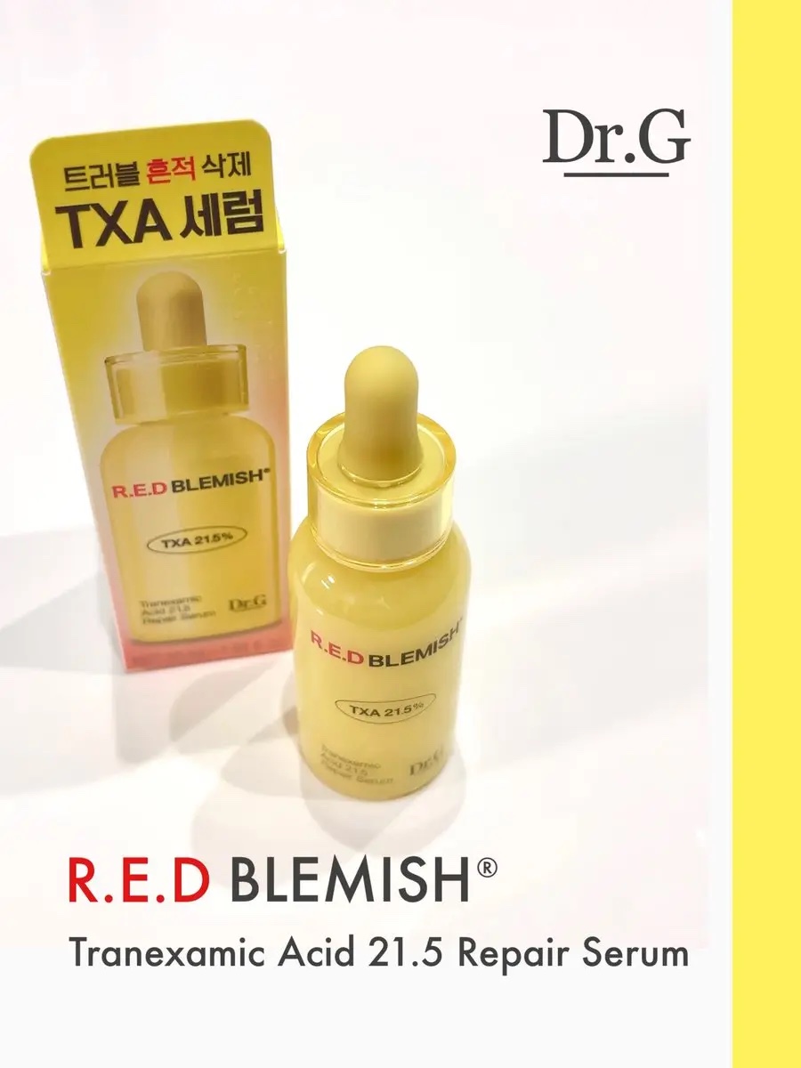 ✨Dr.G  レッドブレミッシュ トラネキサム酸 21.5セラム

シミ、色素沈着、ニキビ跡のケアに効果的な有効成分が21.5%も配合された濃縮美容液。
トラブルケア、トラブル痕跡ケア、美白ケアが1本で😳

スっと肌に浸透してくれる！使い