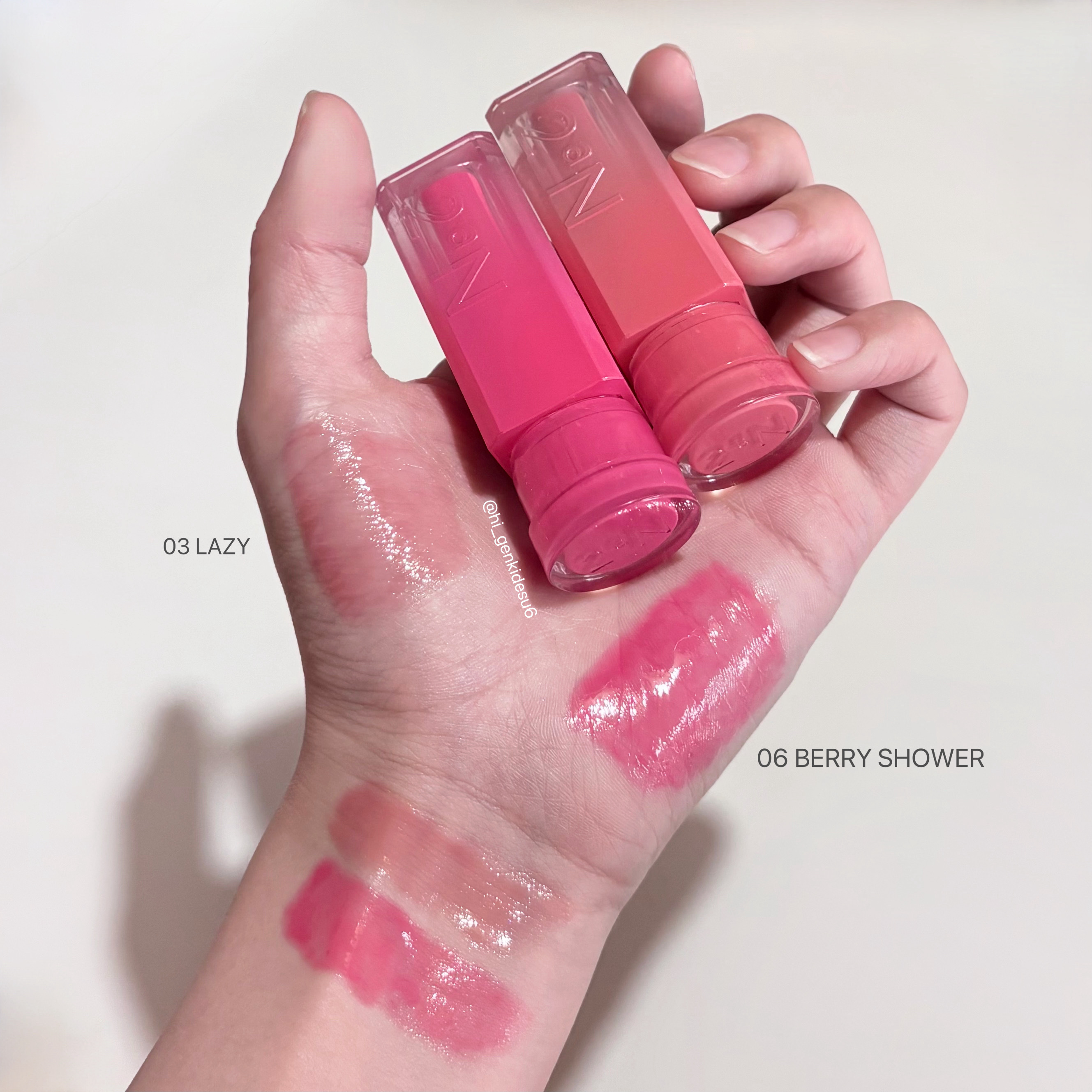 グレイズバウンシングティント 03 Lazy/2aN/リップティントを使ったクチコミ（2枚目）