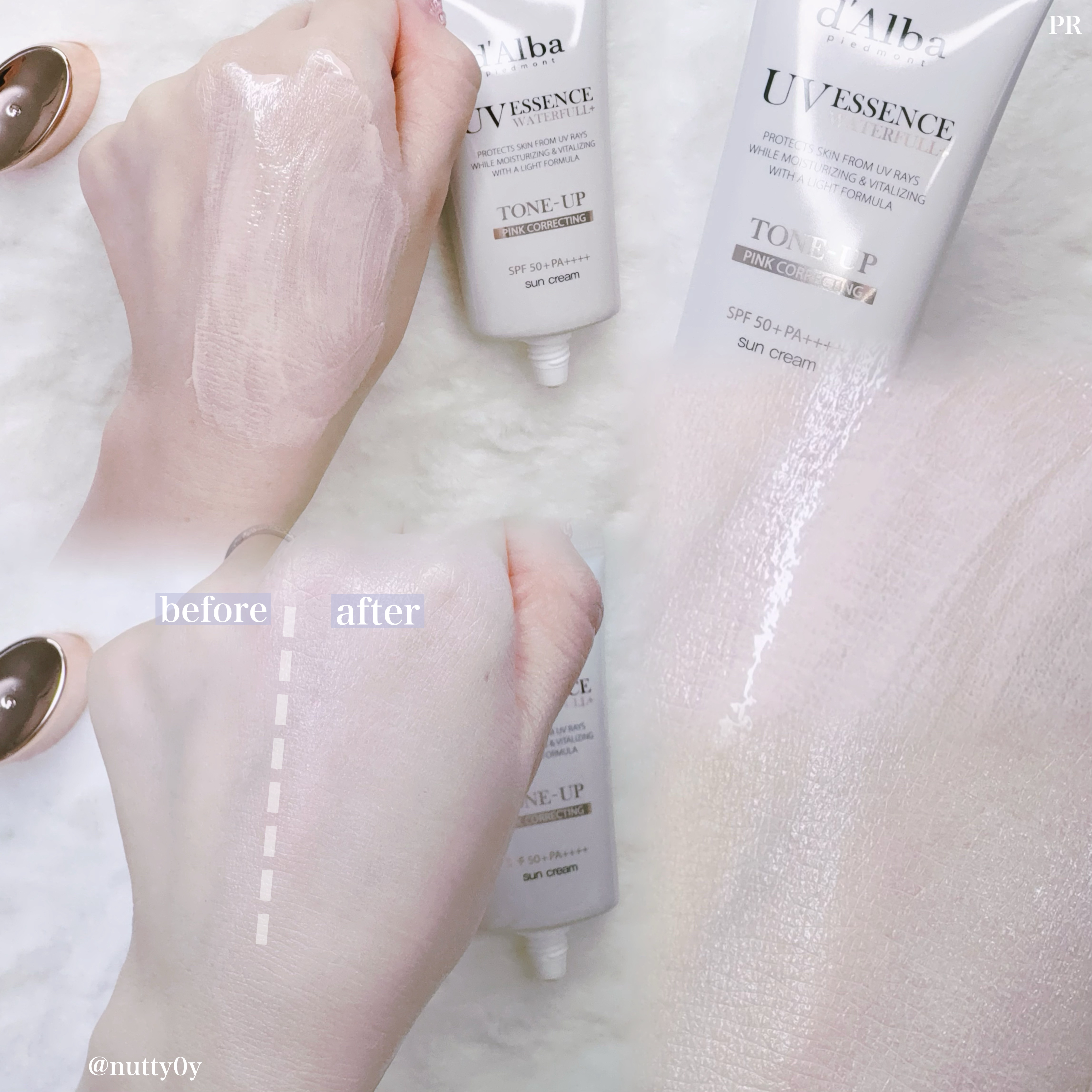 ウォータフルトーンアップサンクリーム/ダルバ/日焼け止めクリームを使ったクチコミ（2枚目）