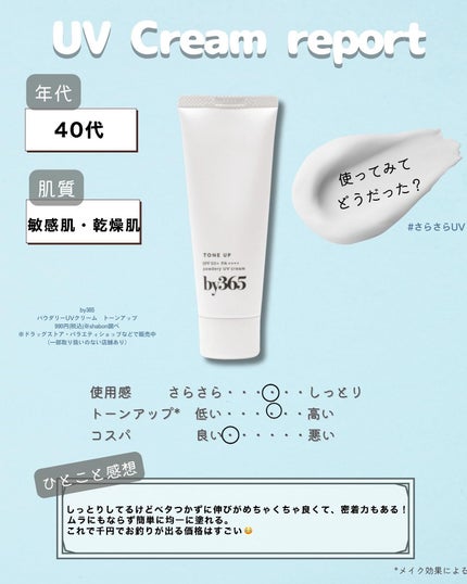 by365 パウダリーUVクリーム トーンアップ/ナリスアップ/日焼け止め・UVケアを使ったクチコミ(2枚目)