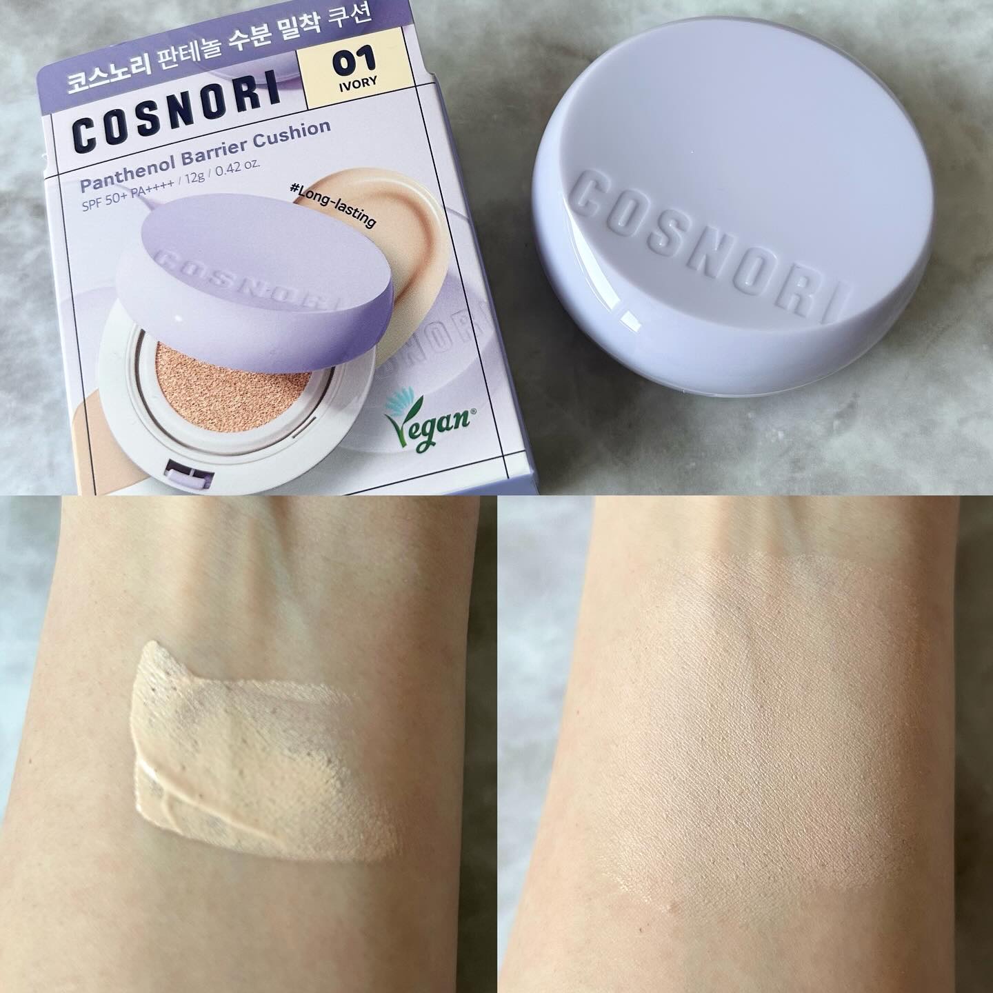 パンテノールバリアクッション/COSNORI/クッションファンデーションを使ったクチコミ（3枚目）