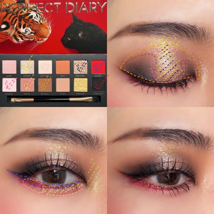 エクスプローラ12色 動物アイシャドウパレット/PERFECT DIARY/アイシャドウパレットを使ったクチコミ(5枚目)