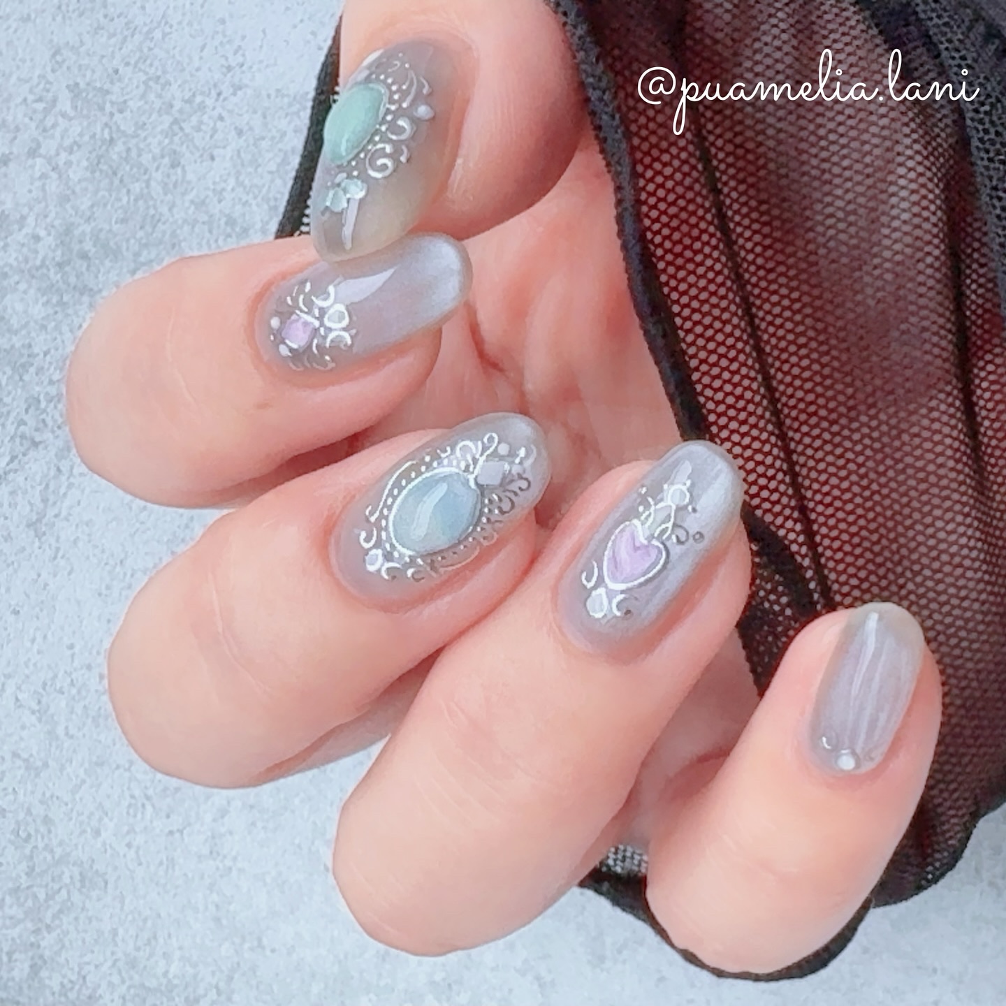 マグネットネイルのネイルデザイン | PEEL OFF BASE #8 【ポリコ