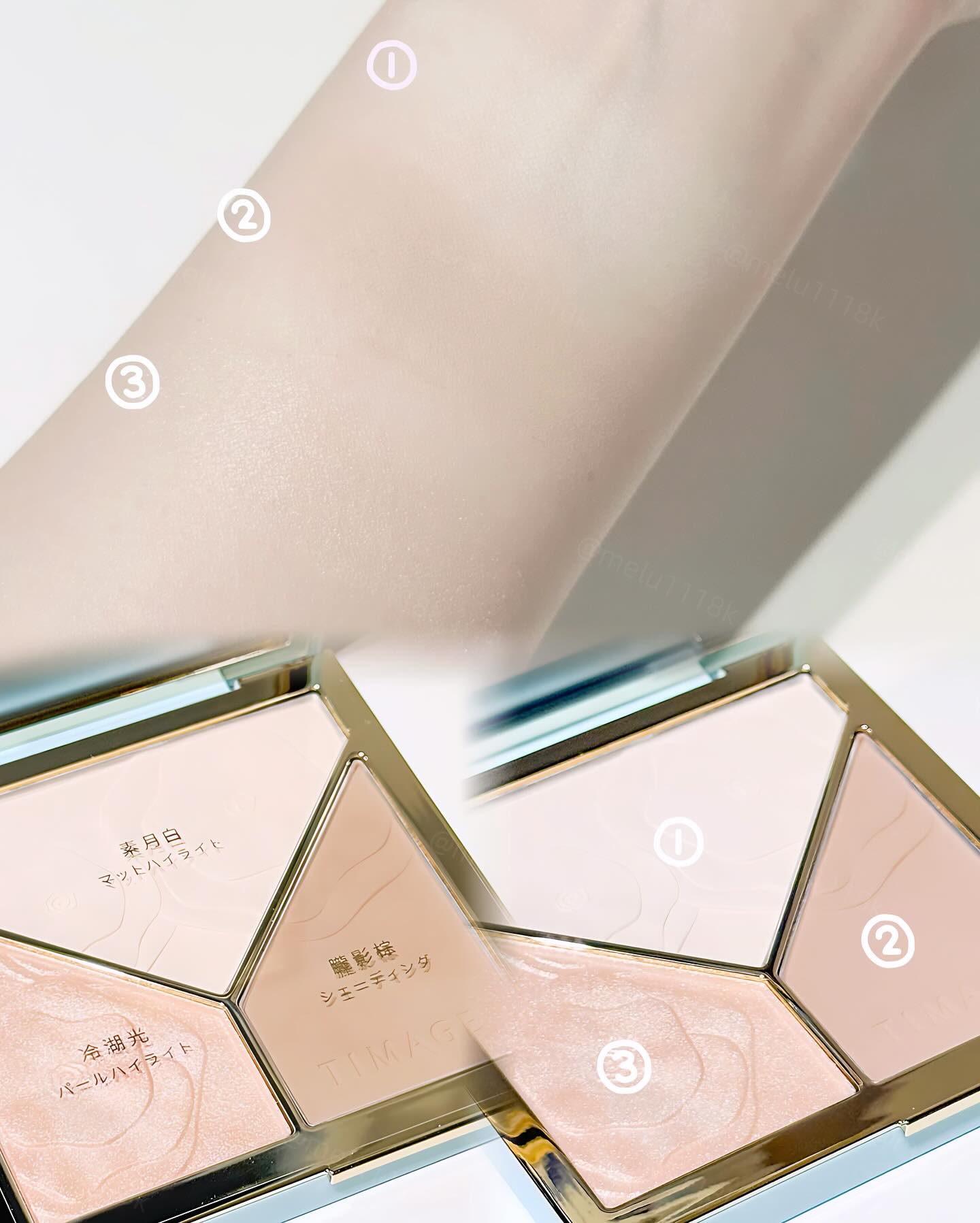 ハイライトシェーディングパレット/TIMAGE/パウダーハイライトを使ったクチコミ（2枚目）