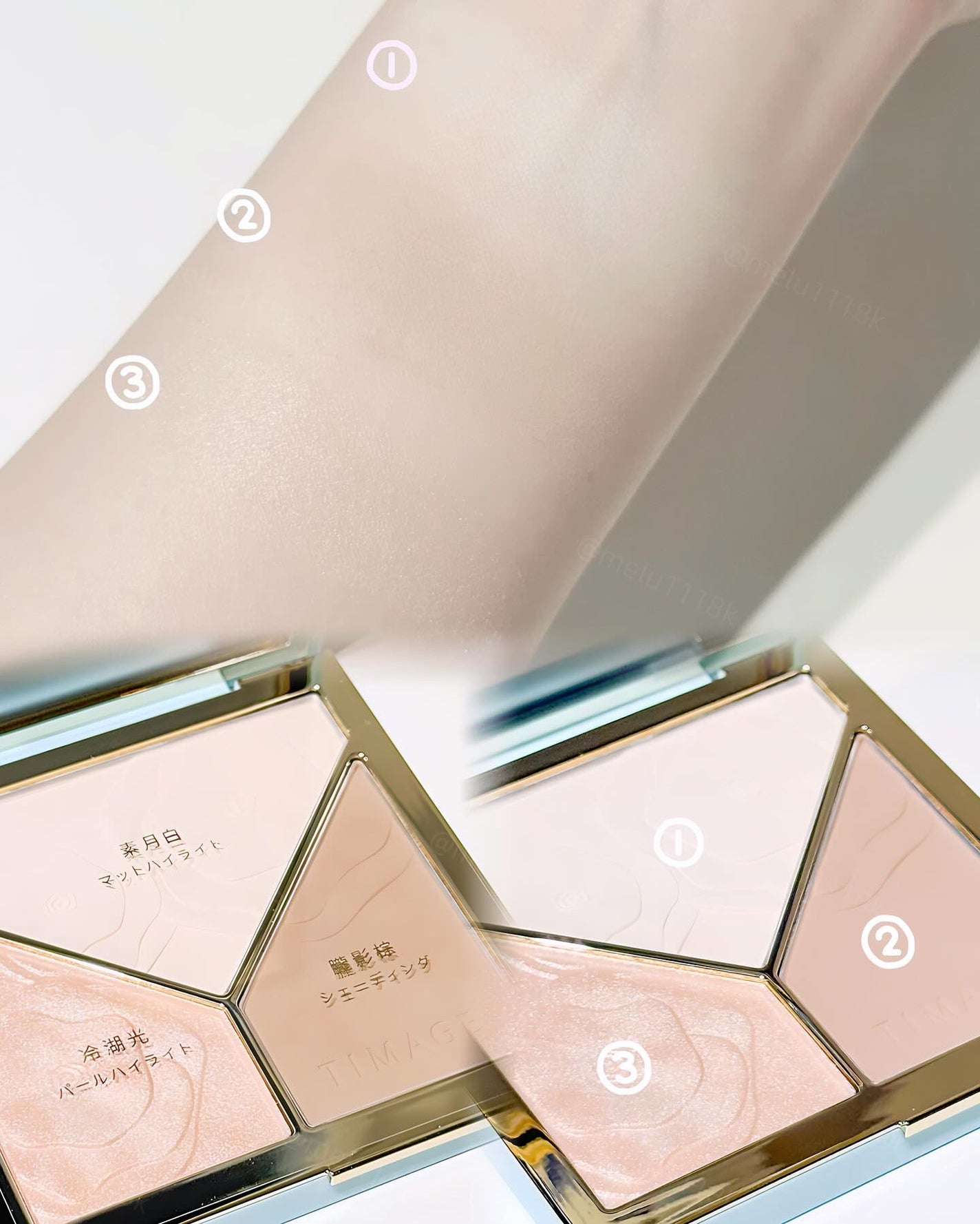 ハイライトシェーディングパレット/TIMAGE/パウダーハイライトを使ったクチコミ(2枚目)