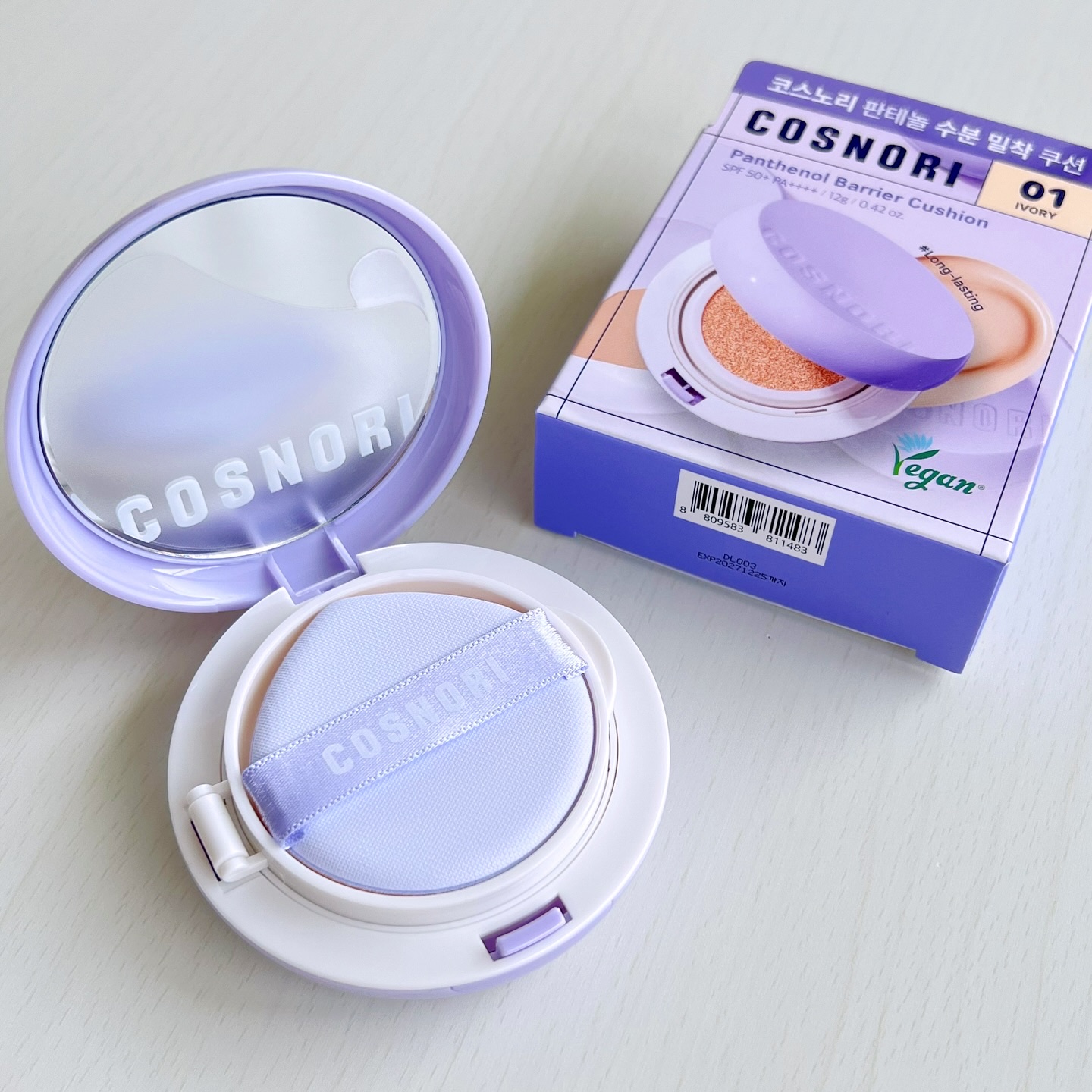 パンテノールバリアクッション/COSNORI/クッションファンデーションを使ったクチコミ（2枚目）