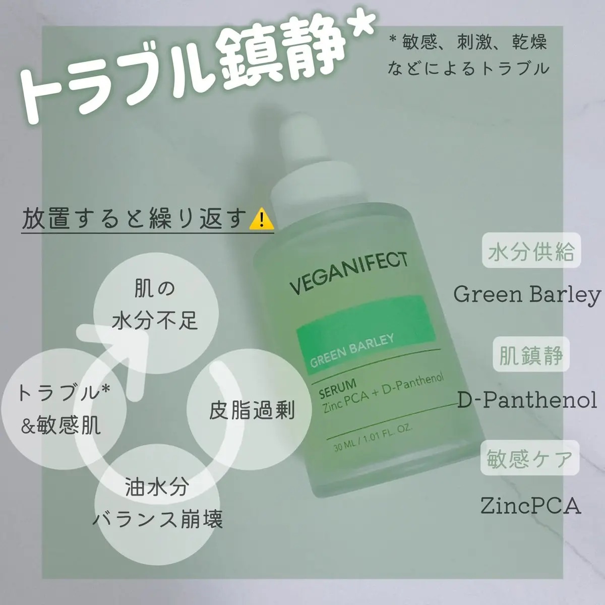 青麦ジンクセラム/Veganifect/美容液を使ったクチコミ（3枚目）