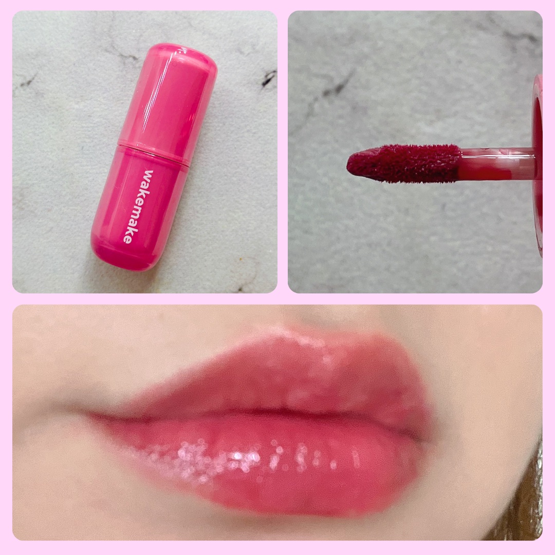 ウォータフルグロウティント/wakemake/リップティントを使ったクチコミ（3枚目）