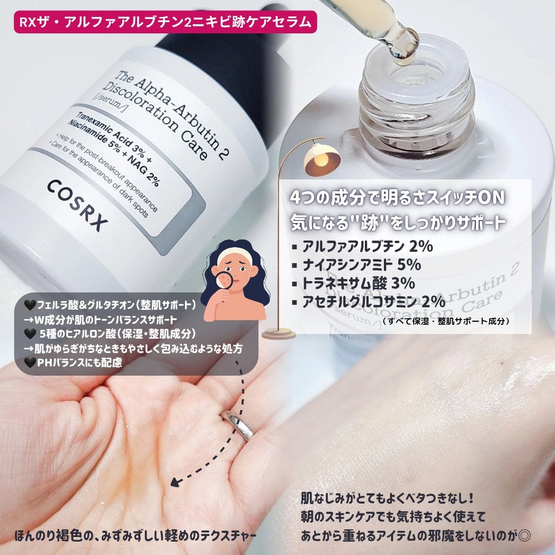 RXザ・アルファアルブチン2 ニキビ跡ケアセラム/COSRX/美容液を使ったクチコミ(2枚目)