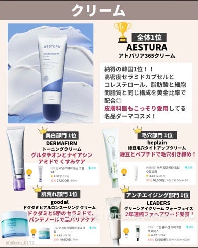 ひかる|肌悩み・成分・効果重視のスキンケア🌷 on LIPS 「韓国美容ランキング1位まとめ🏆/最新✨ファへのランキングから各..」(5枚目)