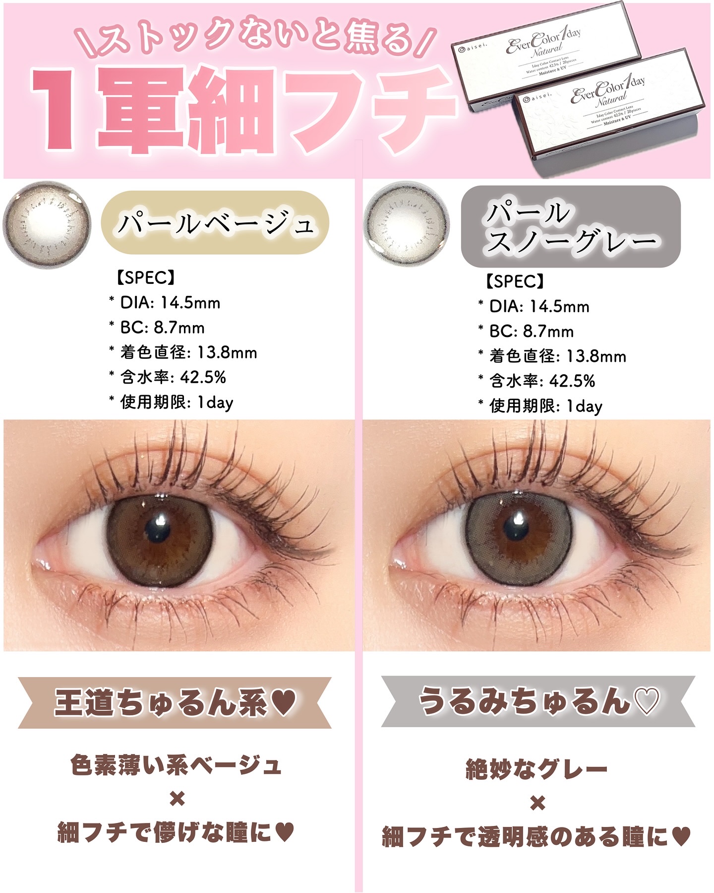 エバーカラーワンデーナチュラル モイストレーベルUV/エバーカラー/ワンデー（１DAY）カラコンを使ったクチコミ（2枚目）