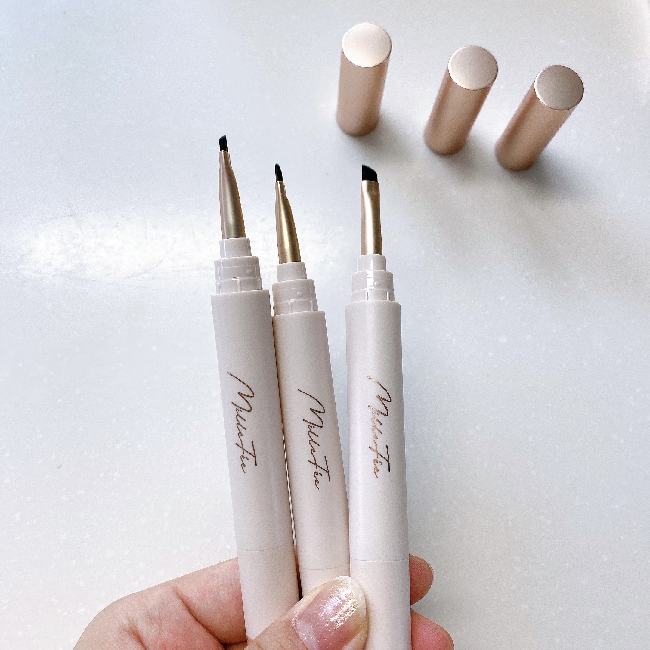 薄眉エアリームース/MilleFée/パウダーアイブロウを使ったクチコミ（1枚目）