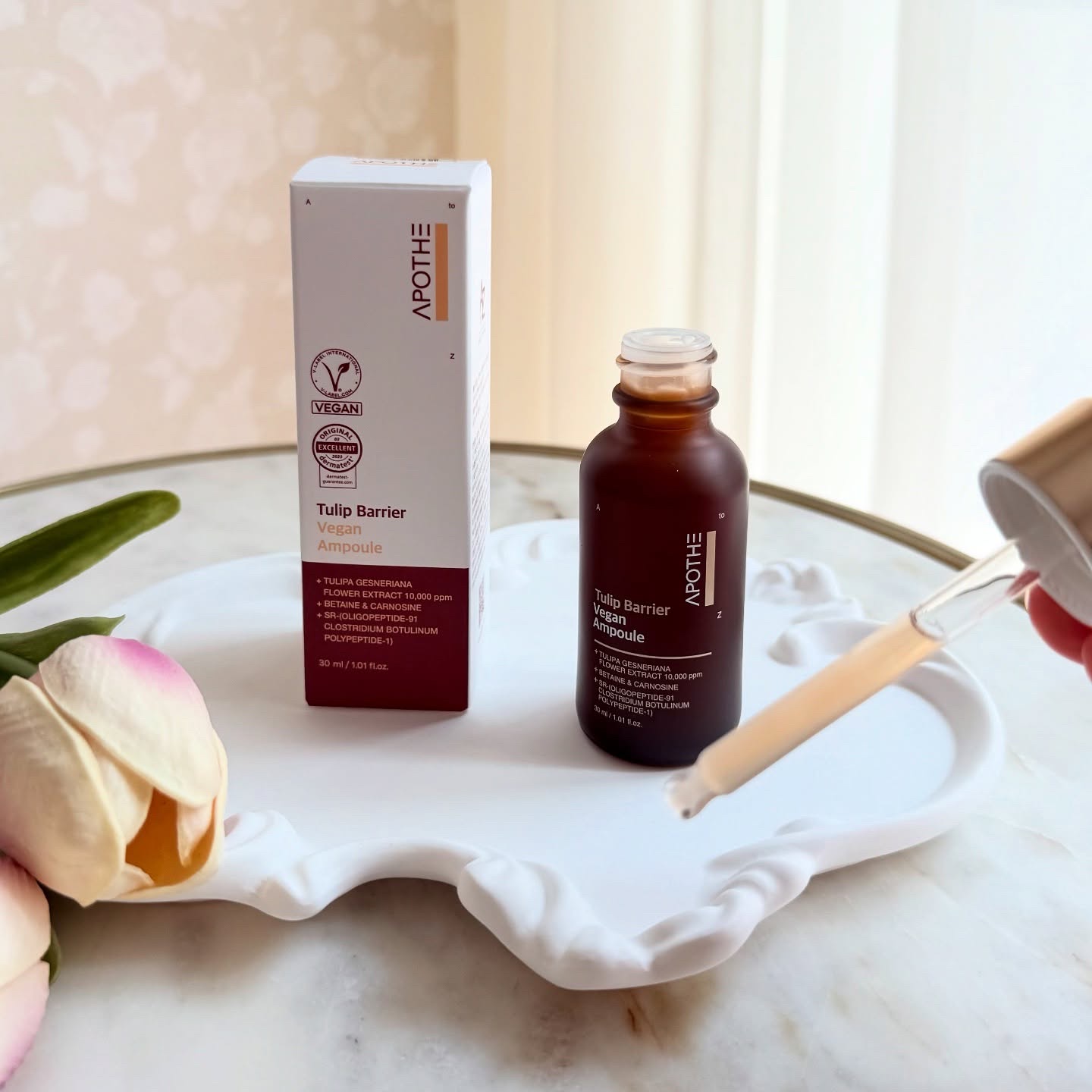 チューリップバリアビーガンアンプル /APOTHE/美容液を使ったクチコミ（2枚目）