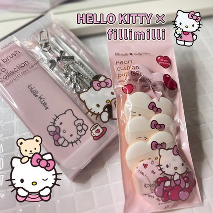 fillimilli キティ アイブラシ クッションパフ5p ポーチ ヘアピン fillimilliのメイクアップグッズ アイブラシプロコレクション他