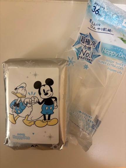 マンダム ハッピーデオ ボディシート アイスダウン フルーツクーラーのクチコミ「今年もボディシートが欠かせない季節に🥵☀️
コスパ良くてパケも可愛いし、冷んやりして気持ち良い.....」(1枚目)