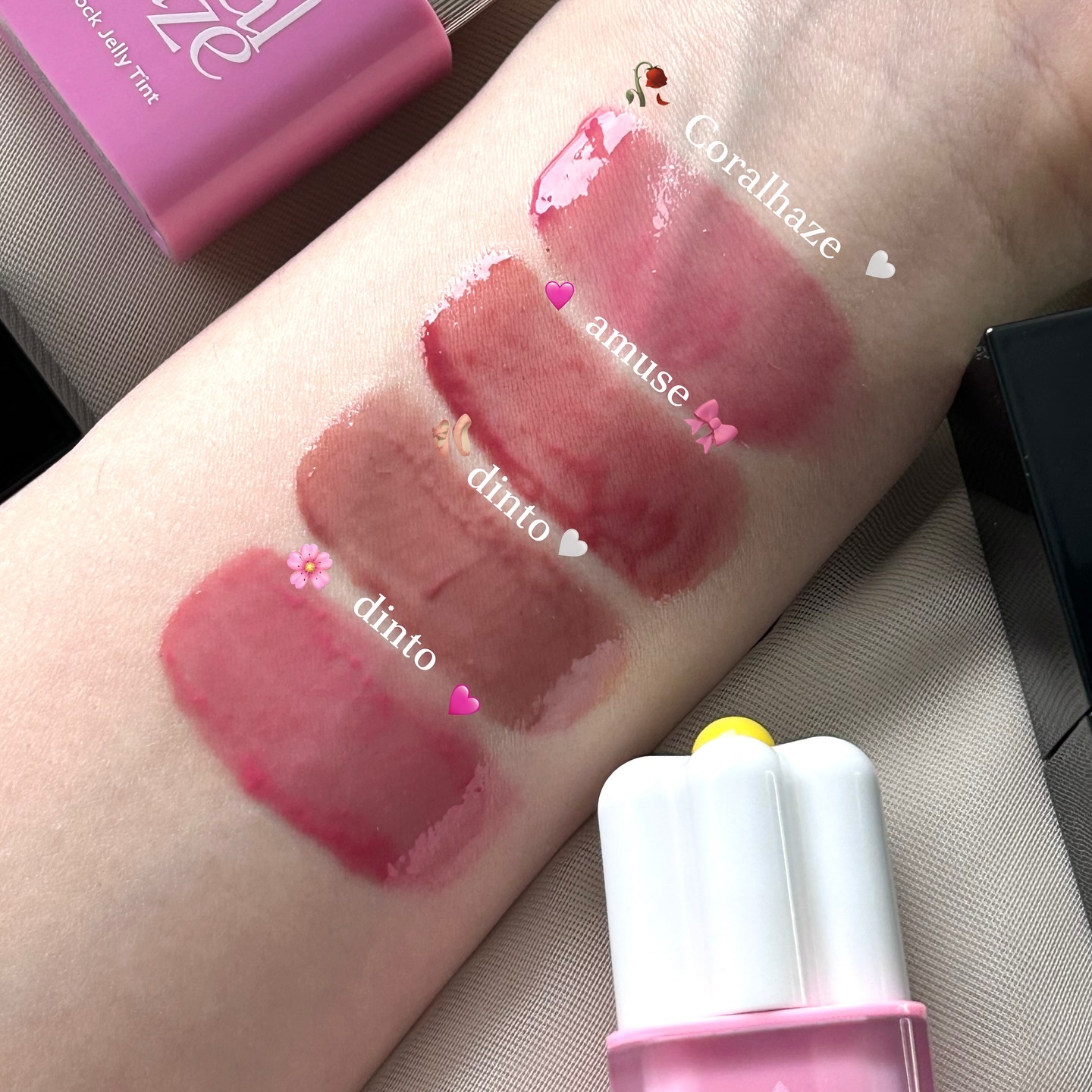 デューティント 東京ローズ（バレリーナ限定エディション）/AMUSE/リップティントを使ったクチコミ（2枚目）