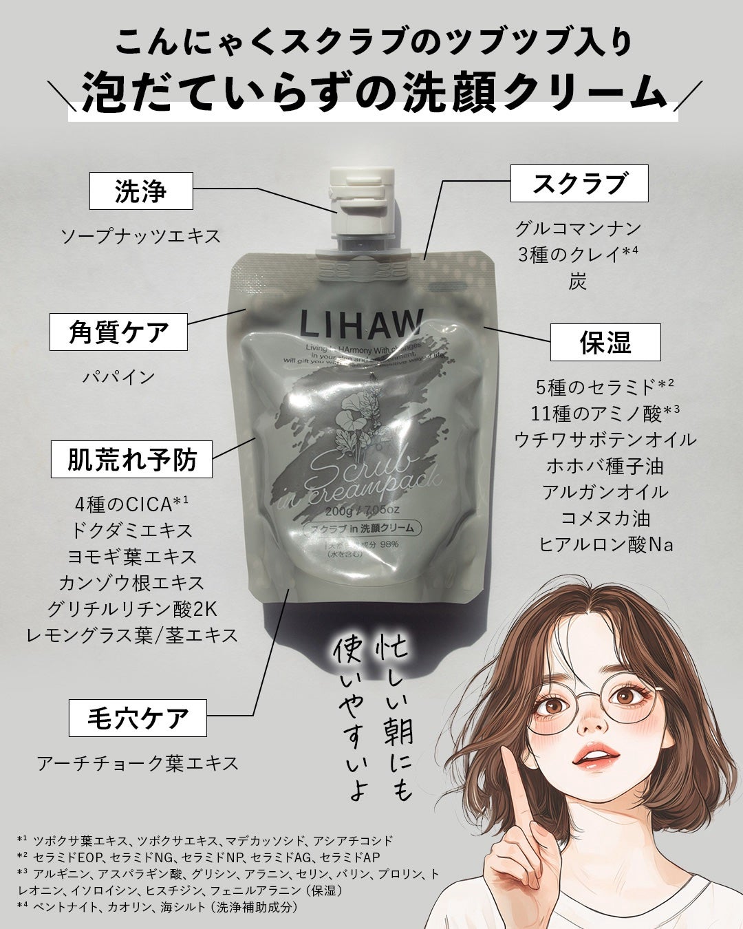 スクラブin 洗顔クリーム/LIHAW/その他洗顔料を使ったクチコミ(5枚目)