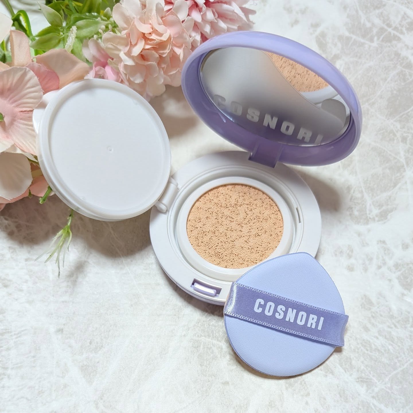 パンテノールバリアクッション/COSNORI/クッションファンデーションを使ったクチコミ（3枚目）